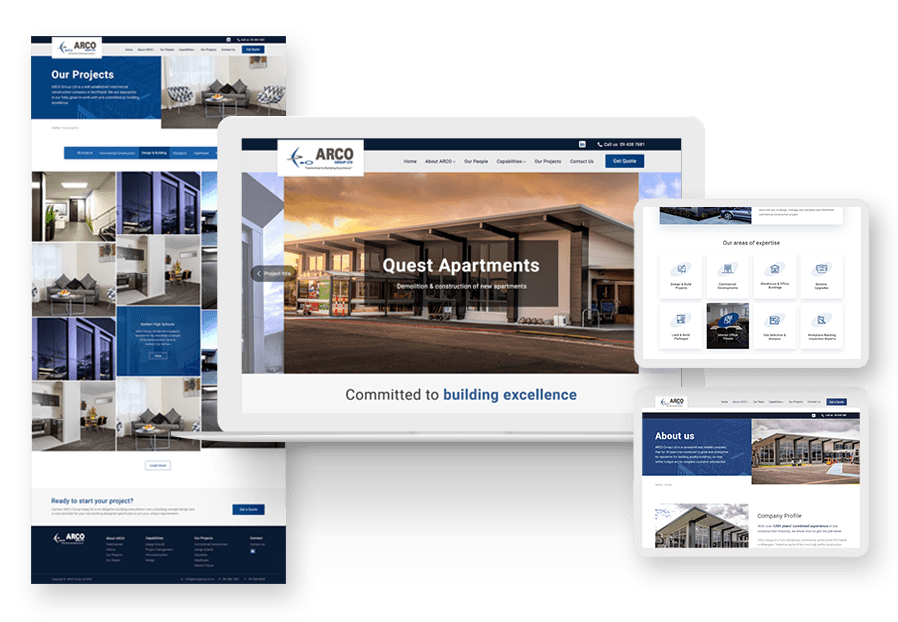 Www.bixolenatugo created the website for construction company ARCO to present their services